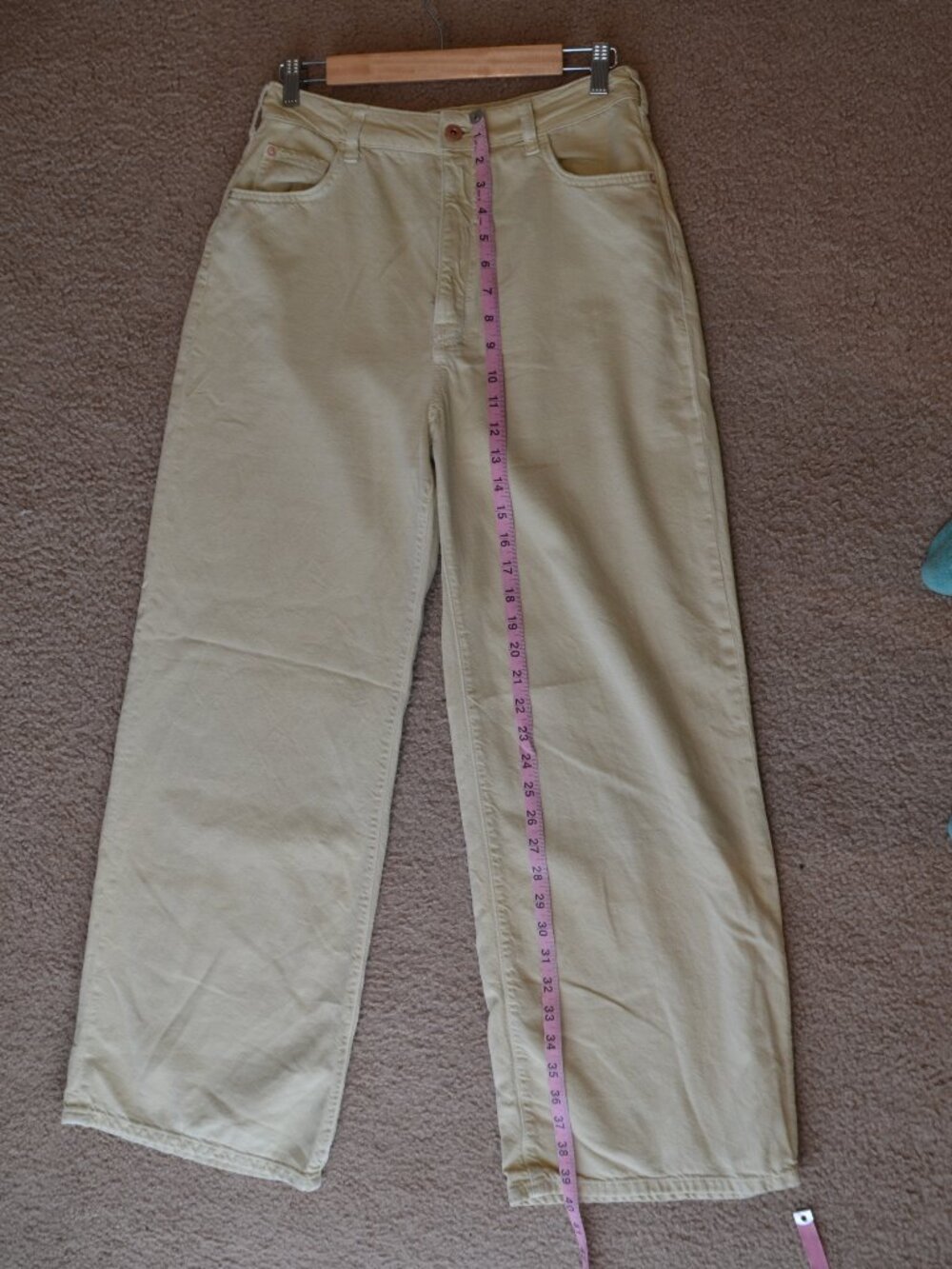 Anthropologie Pilcro The Annie Wide Leg Jeans 29 Natural Khaki Baggy High Rise - Picture 9 of 9